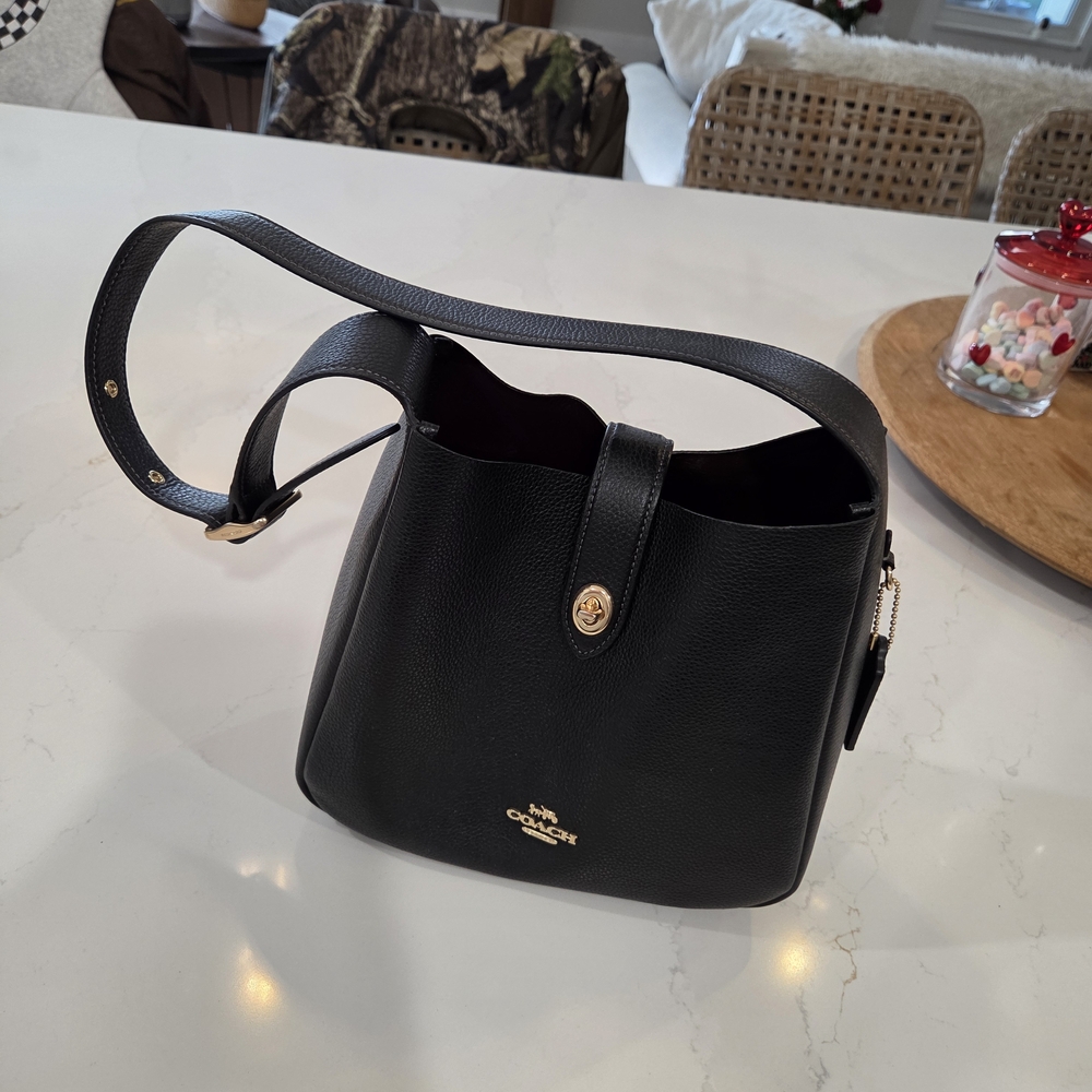 Coach Black Leather Shoulder Bag